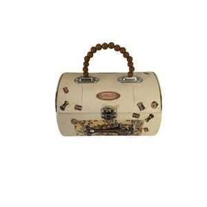 VTG 2007 Singer Spool Sewing Tin Purse Limited Edition Beaded Handle